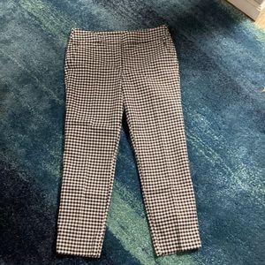 Ann Taylor Loft Marissa Crop Pants Women Size 8 Black White Stripe Cotton Blend